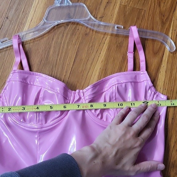 Sugar Thrillz Pink Dress Dolls Kill Barbiecore Faux leather XS - Picture 15 of 16